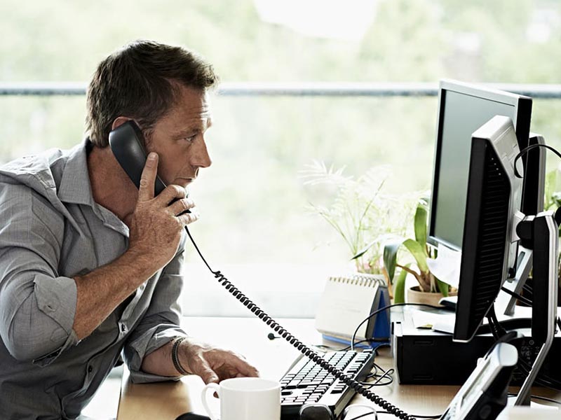 employee relocation coordinator on phone