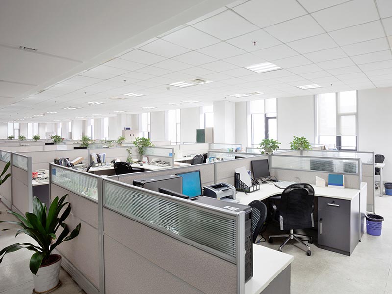 cubicle setup in office