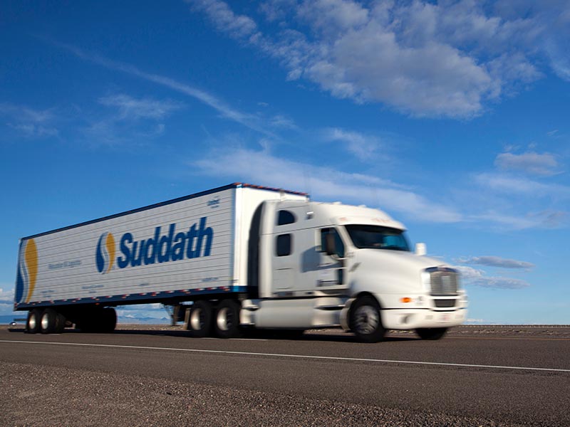interstate moving truck on highway